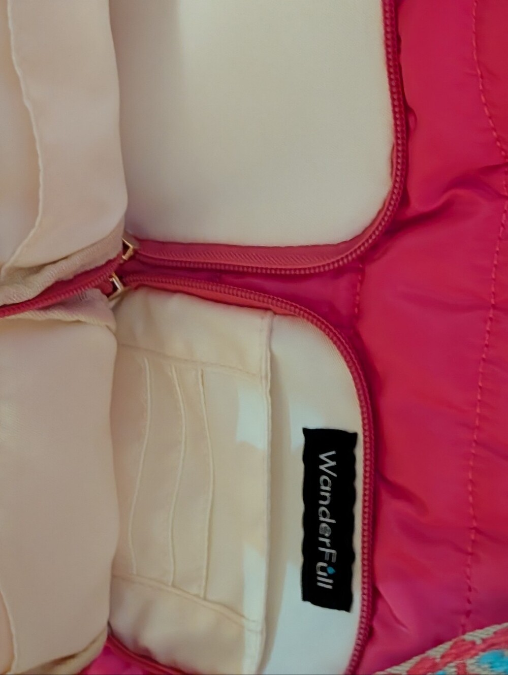 Wanderfull Quilted hydrobag Hot Pink Crossbody with tumbler holder inside NEW - Picture 2 of 16